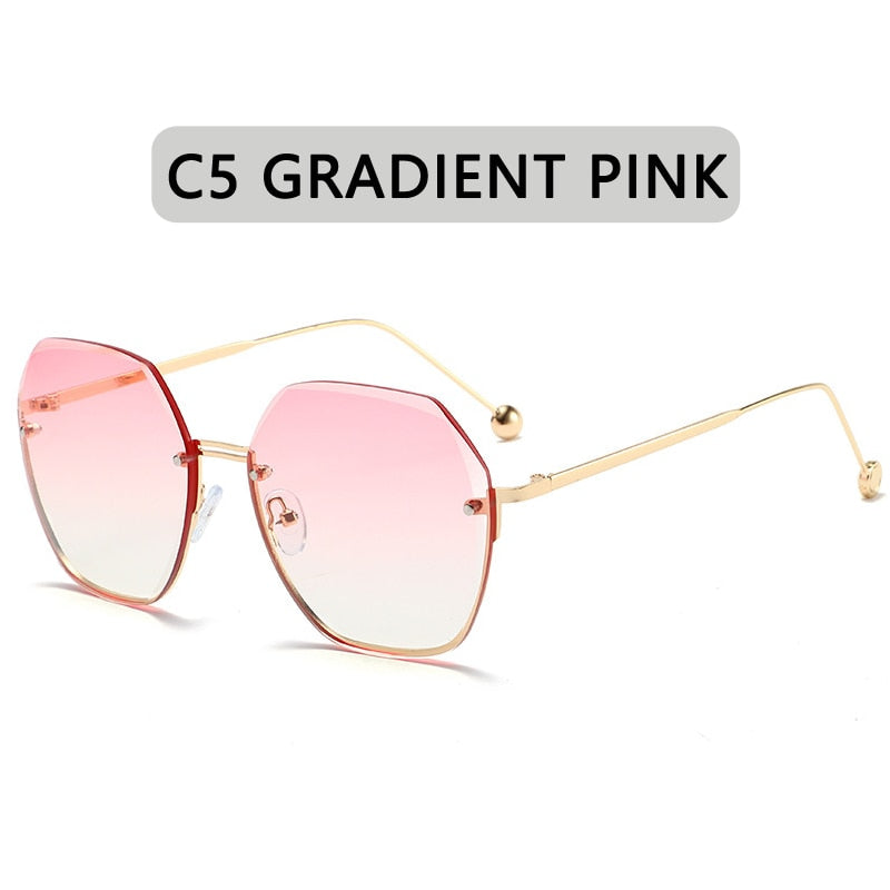 Celestial Sunnies, Women Brand Designer Gradient Fashion Sun Glasses Female Rimless Metal Oculos De Sol luxury designer - Miscellaneous Accessories