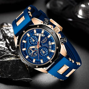 New Fashion Mens Watches Top Brand Luxury Silicone Sport Watch Men Quartz Date Clock Waterproof Wristwatch Chronograph Clock Man