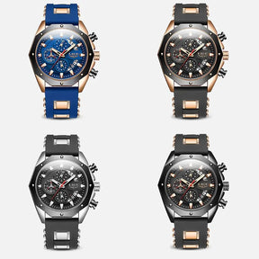 New Fashion Mens Watches Top Brand Luxury Silicone Sport Watch Men Quartz Date Clock Waterproof Wristwatch Chronograph Clock Man