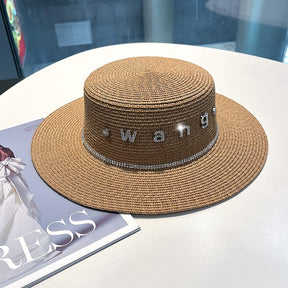 Beach hat men and women flat top straw hat essential for summer travel - Miscellaneous Accessories