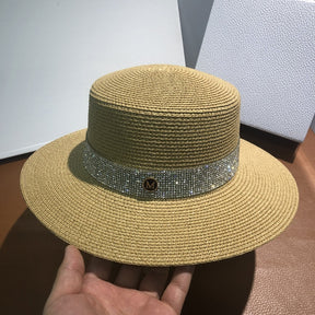 Beach hat men and women flat top straw hat essential for summer travel - Miscellaneous Accessories