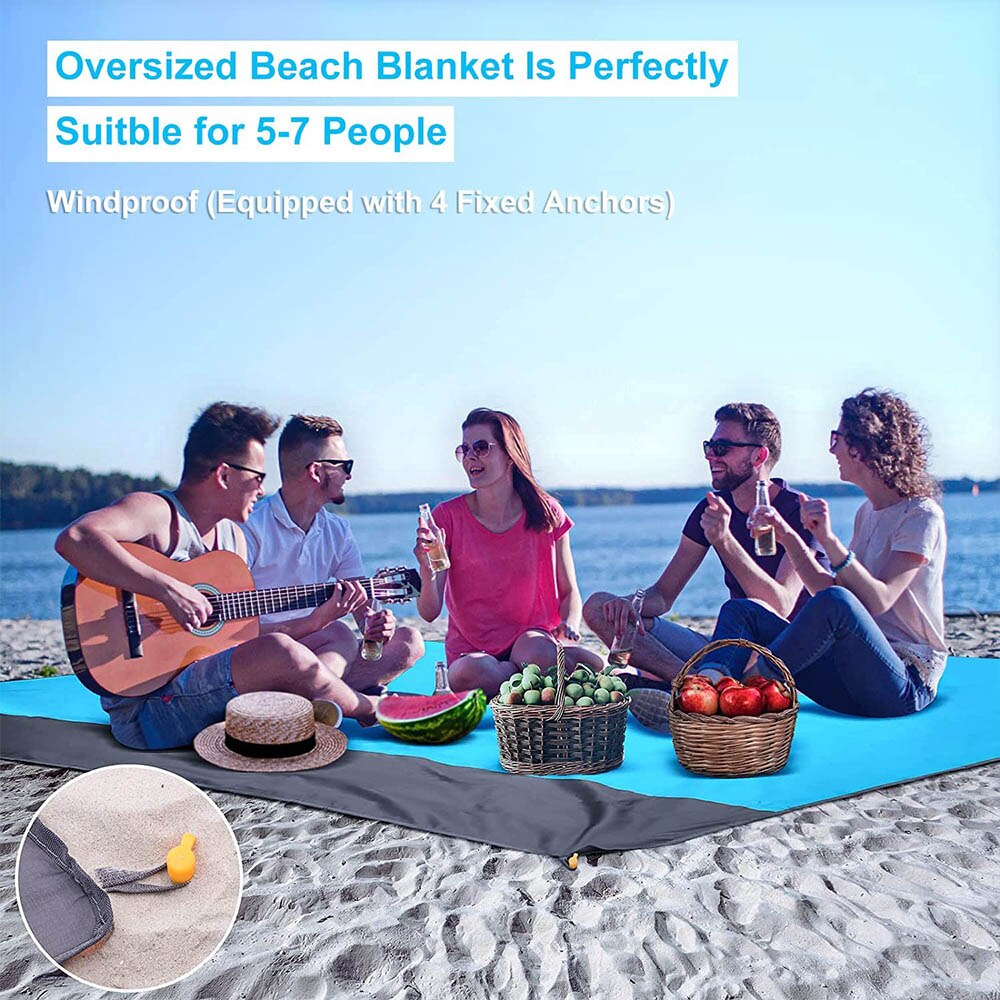 Beach Blanket Sandproof 200 X 210cm Waterproof Beach Mat Lightweight Picnic Blanket for Travel Hiking Sports - Miscellaneous Accessories