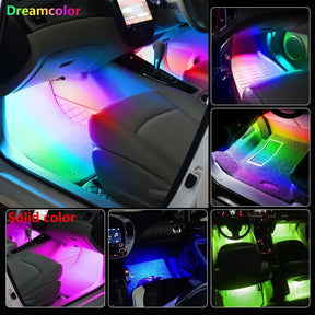 Neon LED Car Interior Ambient Foot Strip Light Kit Accessories Backlight Remote App Music Control Auto RGB Decorative Lamps