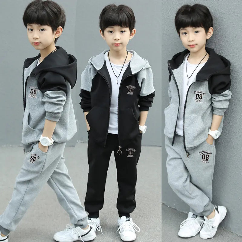 2023 New Spring Autumn Child Boy Clothing Set Letter Hoodies Coats + Pants 2Pcs Tracksuit Suit For Kids Children Present