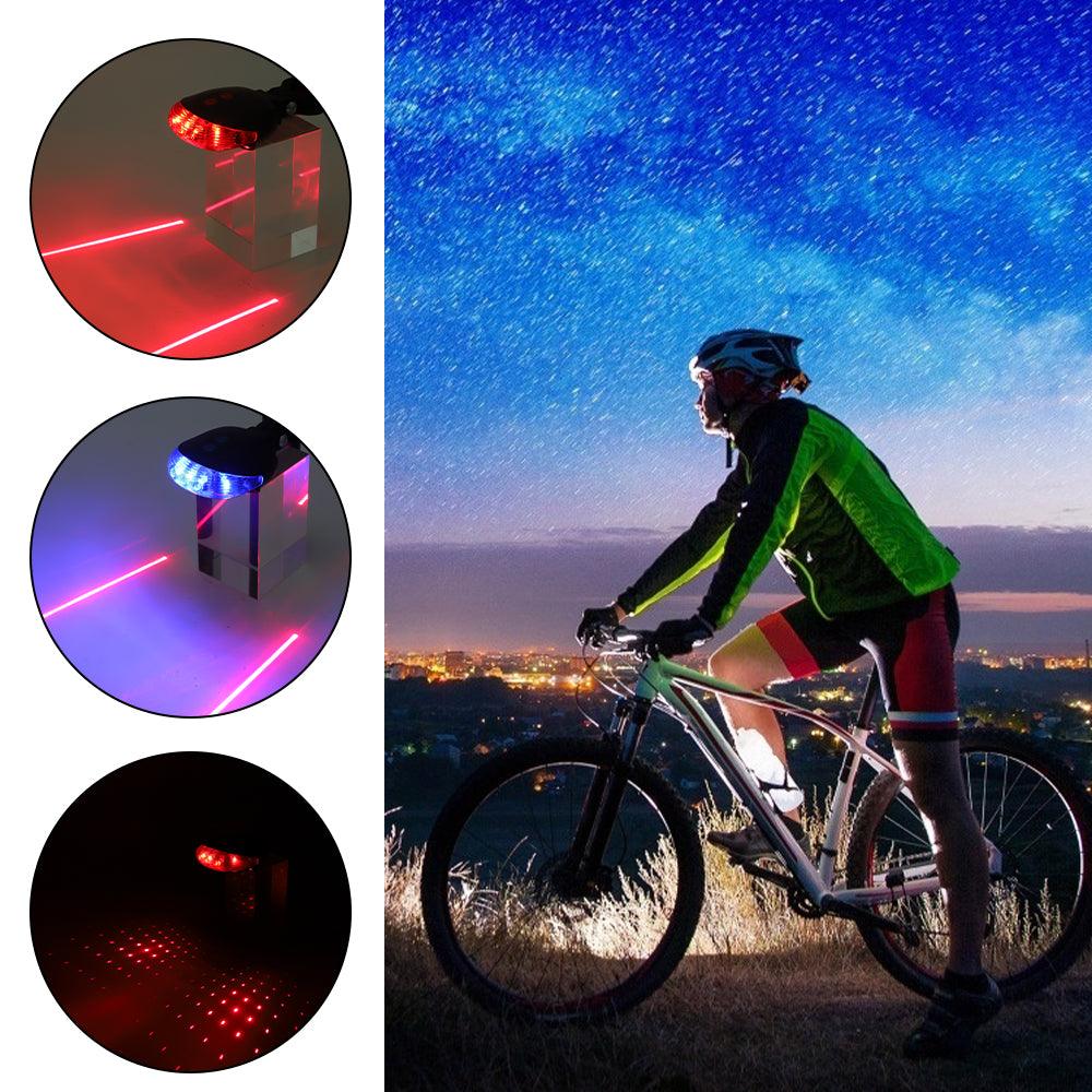 RideBright Waterproof Bicycle Lights - LED Taillights with Laser Safety Warning for Cyclists - Essential Bicycle Accessories for Safe Riding - Miscellaneous Accessories