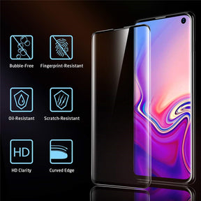 Full Coverage Tempered Glass Screen Protector for Samsung Galaxy S7 Edge, S8, S9, S10, S10 Plus, and S10e - Miscellaneous Accessories