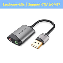 USB External Sound Card - USB to 3.5mm Audio Adapter for Earphones and Microphones, Compatible with MacBook, Computer, Laptop, PS4, and More - Miscellaneous Accessories