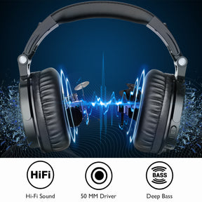 ProBass Wireless Headphones - Oneodio Pro-C Bluetooth 5.2 Foldable Stereo Earphones with Microphone, 110H PlayTime and Deep Bass for PC and Phone - Miscellaneous Accessories