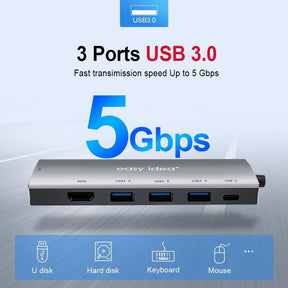 Adapter Splitter Multi USB 3.0 HDMI VGA Port Multiple USB-C Hab Expander For Macbook Pro Computer Accessories - Miscellaneous Accessories