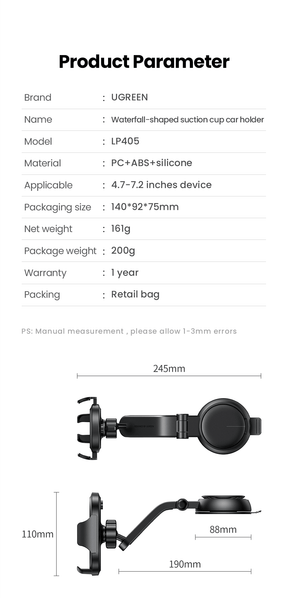 CarMate: Universial Mobile Phone Support with Gravity Dashboard Phone Holder for iPhones, Xiaomis, and Samsungs - Miscellaneous Accessories