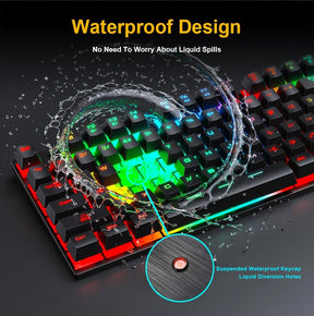 keyboard Gamer and Mouse With Backlight USB 104 keycaps Wired Ergonomic For PC, Laptop - Miscellaneous Accessories