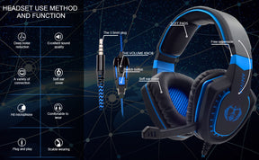 SoundStorm Gaming Headset - Noise-Isolating Over-Ear Headphones with Mic, Volume Control, and Bass Surround for PC, PS4, and PS5 Video Games - Miscellaneous Accessories