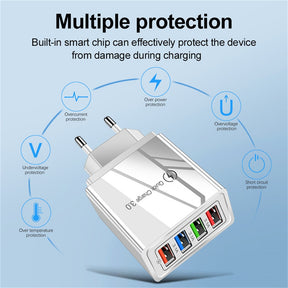 power Charger Quick Charge 3.0 Phone Adapter for iPhone Samsung Xiaomi Redmi Tablet Portable Wall Mobile Charger Have EU/US Plug - Miscellaneous Accessories