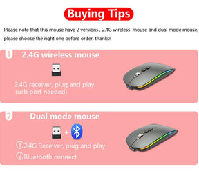 Bluetooth 2.4G Wireless Mouse One-Click Desktop Function Type-C Rechargeable Silent Backlight - Miscellaneous Accessories