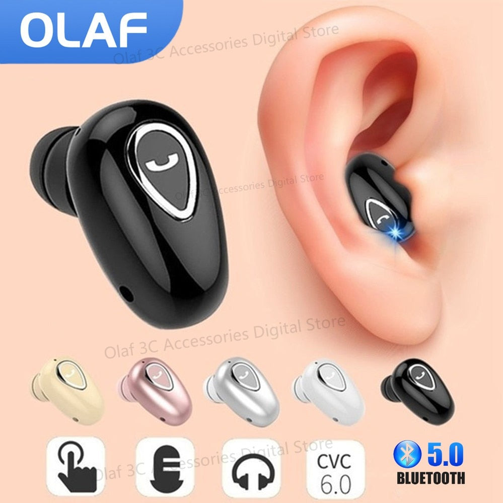 AquaBud Sport Earphones - OLAF Single In Ear Bluetooth Earphones with Handsfree Wireless Connectivity, Mic, and TWS Waterproof Design (IPX5) for Sports and Gaming - Miscellaneous Accessories