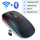 Mouse Computer Bluetooth, Wirelesss Rechargeable Mause Ergonomic Silent For Laptop Tablet, PC - Miscellaneous Accessories