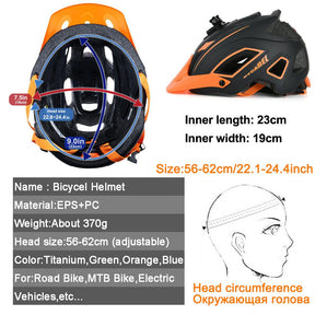 MountainPro: Men's MTB Bicycle Helmet with LED Light for Safe Riding - Miscellaneous Accessories