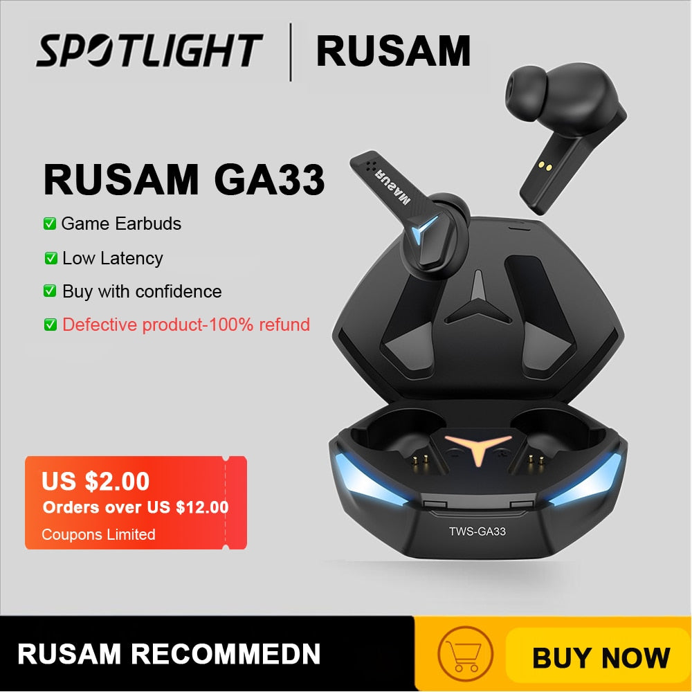 Bluetooth Sports Rusam Earphones Noise Cancellation, and Gaming-Optimized Features HD - Miscellaneous Accessories