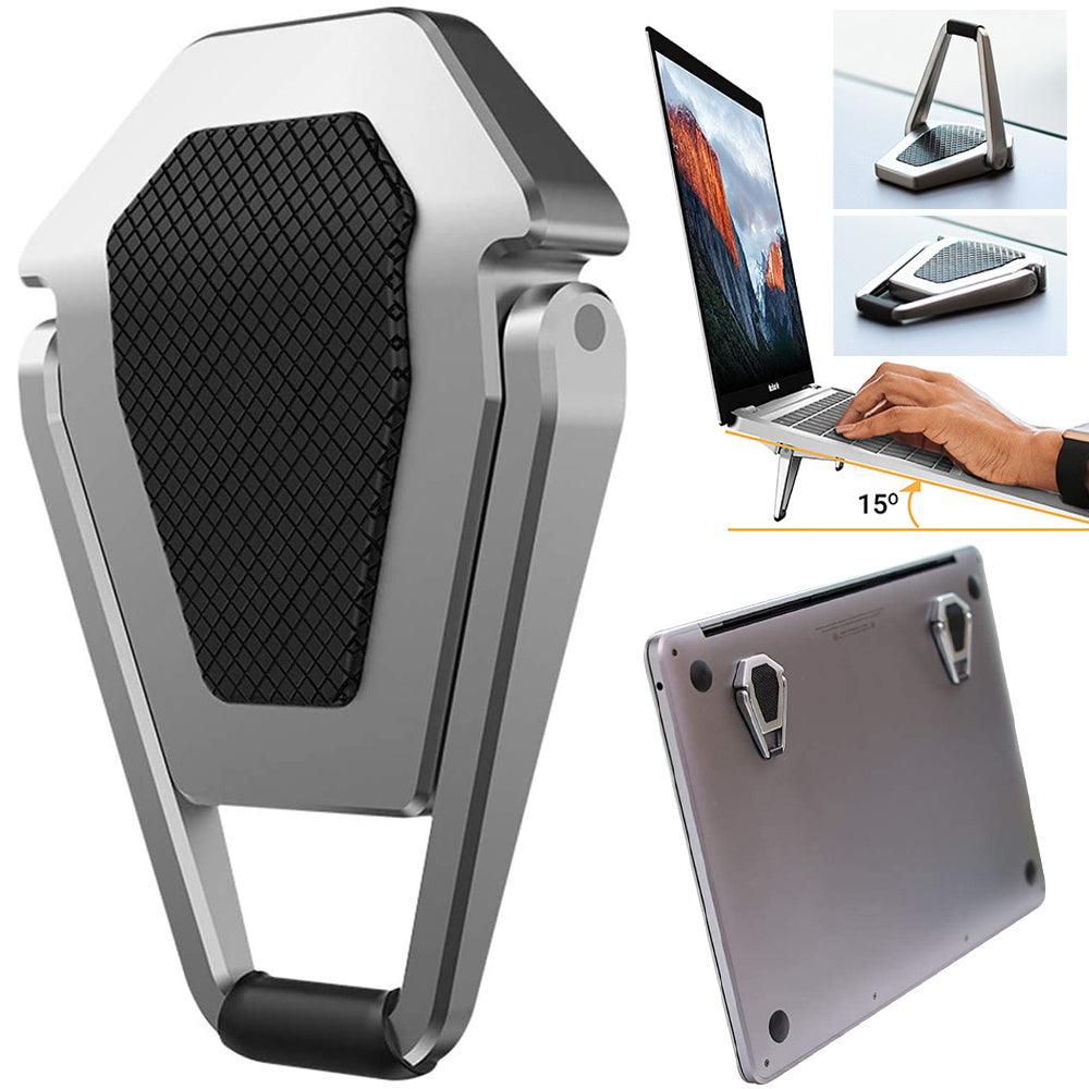 Metal Foldable Laptop Stand with Non-Slip Base, Bracket Support for MacBook Pro Air, Lenovo, Huawei Notebook, Mini Cooling Holder with Feet. - Miscellaneous Accessories