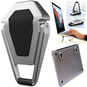 Metal Foldable Laptop Stand with Non-Slip Base, Bracket Support for MacBook Pro Air, Lenovo, Huawei Notebook, Mini Cooling Holder with Feet. - Miscellaneous Accessories