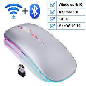 Mouse Computer Bluetooth, Wirelesss Rechargeable Mause Ergonomic Silent For Laptop Tablet, PC - Miscellaneous Accessories