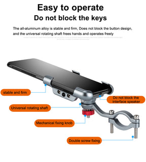 TrekHold: 360° Rotatable MTB Phone Mount with Non-Slip Cycling Bracket and Aluminum Build