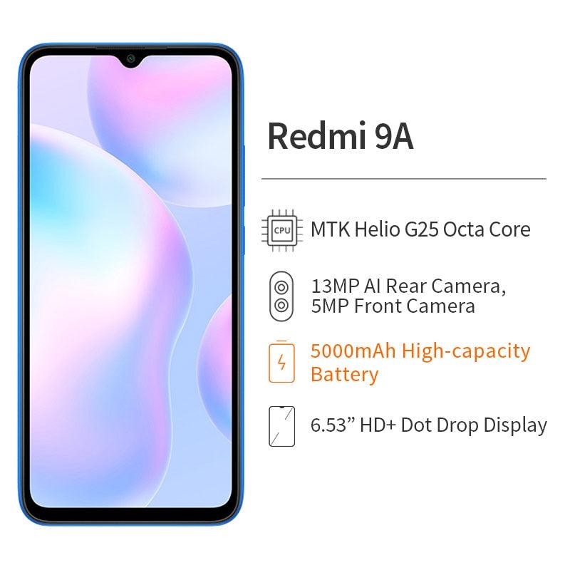 Smartphone Xiaomi Redmi 9A 4GB 64GB - 5000mAh 6.53&quot; Large Screen MTK Helio G25 Octa Core 13MP AI Camera - Miscellaneous Accessories