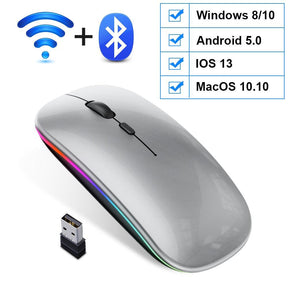 Mouse Computer Bluetooth, Wirelesss Rechargeable Mause Ergonomic Silent For Laptop Tablet, PC - Miscellaneous Accessories