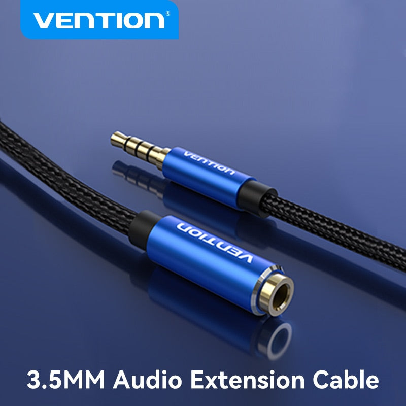 Vention 3.5mm Aux Extension Cable - Stereo Audio Jack Headphone Speaker Cable for Car, Laptop, Mini PC, TV, Xiaomi, Huawei and More - Miscellaneous Accessories