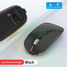 Bluetooth 2.4G Wireless Mouse One-Click Desktop Function Type-C Rechargeable Silent Backlight - Miscellaneous Accessories