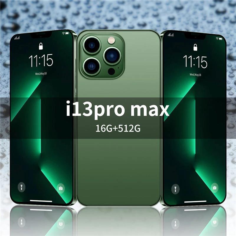 ProMaximus 2023 - i13 Pro Max 6.7 Inch Smartphones 16GB+512G 5000mAh 5G Network Unlock Cell Phone Dual SIM Android Phone - Miscellaneous Accessories