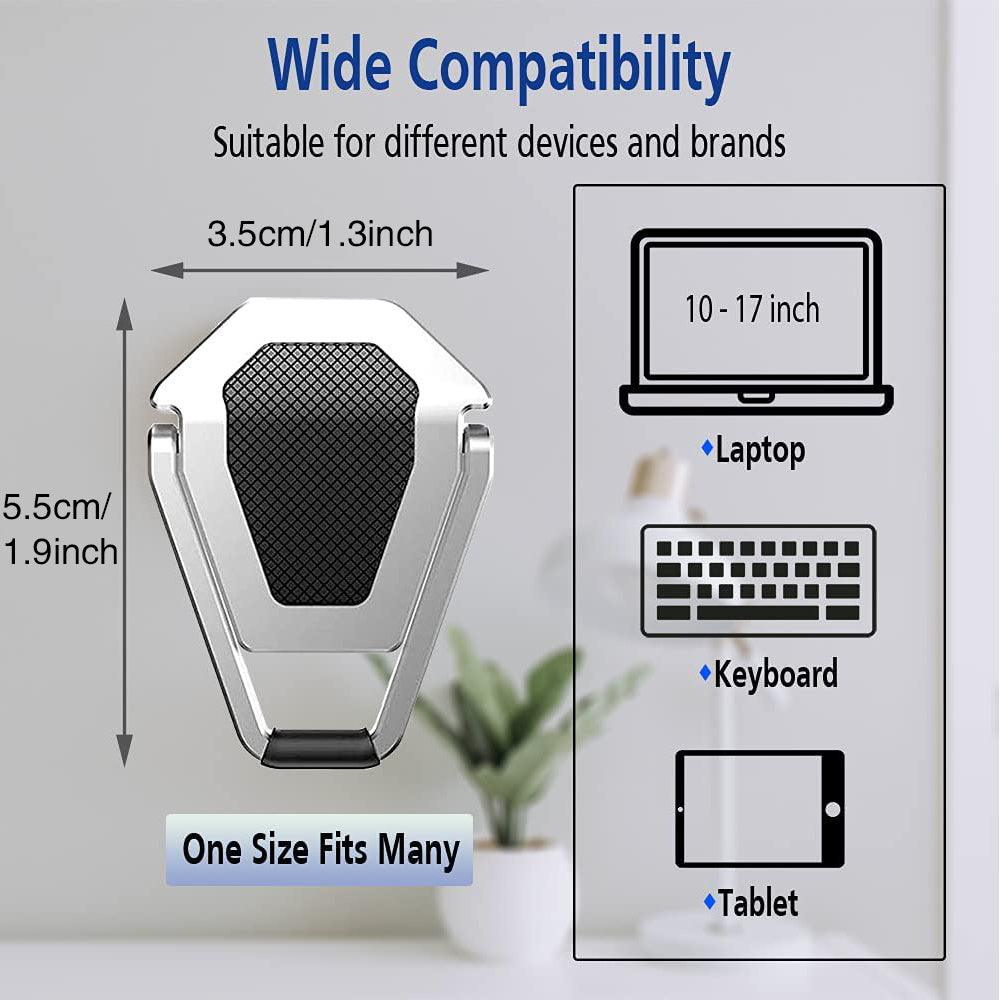 Metal Foldable Laptop Stand with Non-Slip Base, Bracket Support for MacBook Pro Air, Lenovo, Huawei Notebook, Mini Cooling Holder with Feet. - Miscellaneous Accessories