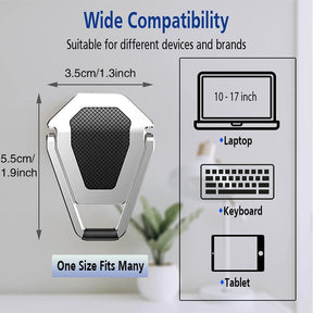 Metal Foldable Laptop Stand with Non-Slip Base, Bracket Support for MacBook Pro Air, Lenovo, Huawei Notebook, Mini Cooling Holder with Feet. - Miscellaneous Accessories