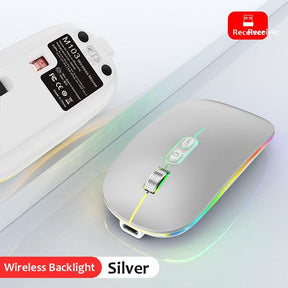 Bluetooth 2.4G Wireless Mouse One-Click Desktop Function Type-C Rechargeable Silent Backlight - Miscellaneous Accessories