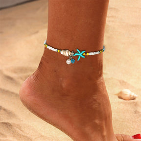 Starfish Beaded Anklets With Conch Fashion Women Beach Adjustable Girls Summer Foot Jewelry - Miscellaneous Accessories