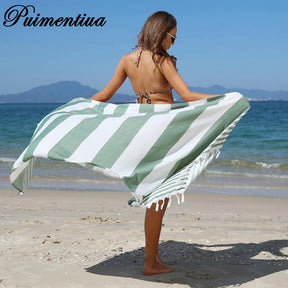 Beach Bliss: Fashion Towel with Fringes and Print - Miscellaneous Accessories