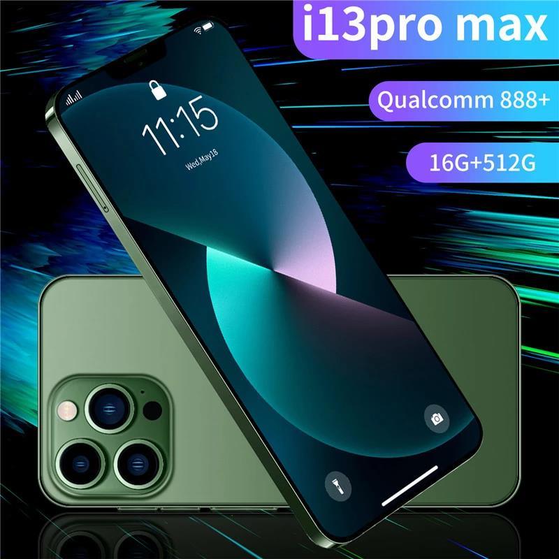 ProMaximus 2023 - i13 Pro Max 6.7 Inch Smartphones 16GB+512G 5000mAh 5G Network Unlock Cell Phone Dual SIM Android Phone - Miscellaneous Accessories