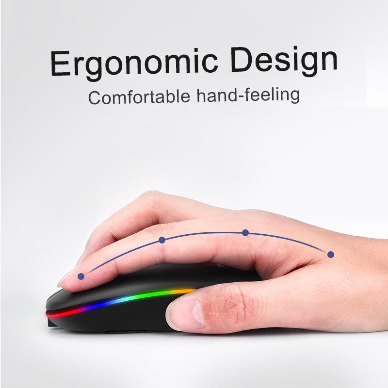 Mouse Computer Bluetooth, Wirelesss Rechargeable Mause Ergonomic Silent For Laptop Tablet, PC - Miscellaneous Accessories