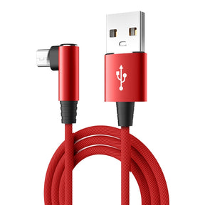 Kebiss Fast Charging USB Micro Cable - 90 Degree Elbow Data Charger Cord for Samsung, Xiaomi, and Other Mobile Phone Accessories - Miscellaneous Accessories