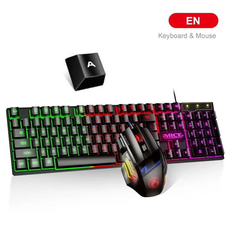 keyboard Gamer and Mouse With Backlight USB 104 keycaps Wired Ergonomic For PC, Laptop - Miscellaneous Accessories